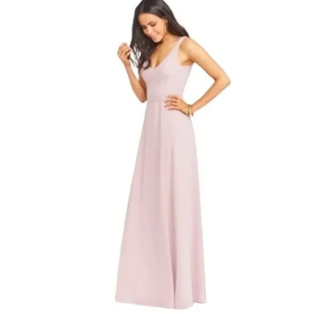 Show Me Your Mumu Womens XS Dusty Rose Mauve V-Neck Maxi Dress Bridesmaid Formal